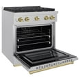 thumbnail image 4 of ZLINE Autograph 30" 4.2 cu. ft. Paramount Dual Fuel Range with 4 Burners in DuraSnowÂ® Stainless Steel with Champagne Bronze Accents, SDRSZ-30-CB, 4 of 9