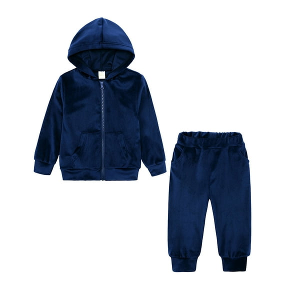 Girls Hoodie and Pants Set Warm Winter Outfits for Toddlers Soft Unisex Sweatsuit Cozy Long Sleeve Pullover Playwear