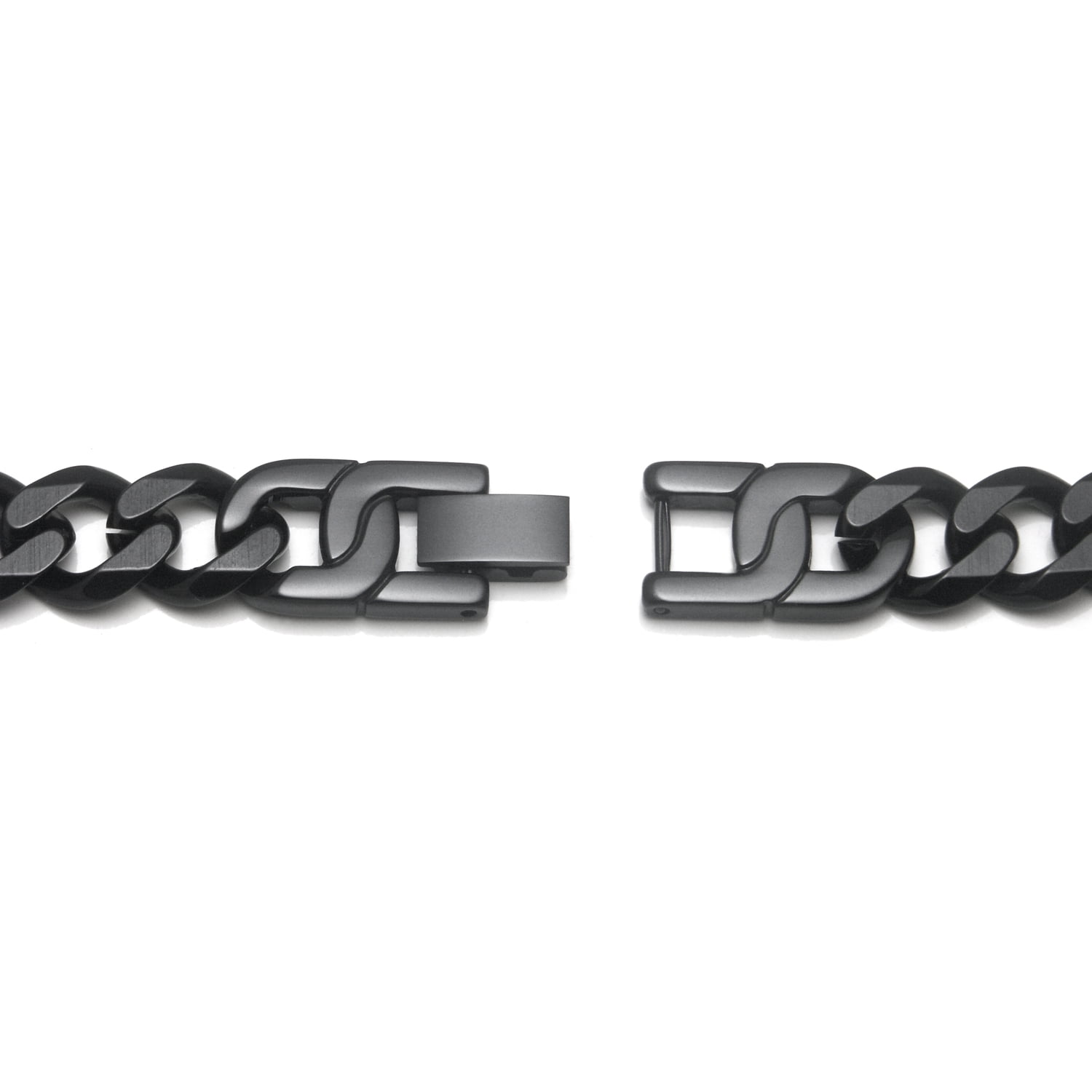 Black Titanium 10MM Curb Link Bracelet 9.5"