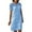 Blue, variant on QUYUON Wedding Guest Dresses for Women Hollow Out Lace Shirt Dress Summer Round Neck Short Sleeve T-Shirt Dress Casual Loose Blouse Tunic Dresses Beach Sundress Style D-51 Pink S