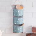 thumbnail image 3 of HEVIRGO Three-tiered Organizer Bag Wall Mounted Moisture Proof Comfortable Touch Hanging Storage Pouch for Home Pink Imitation Lin, 3 of 8