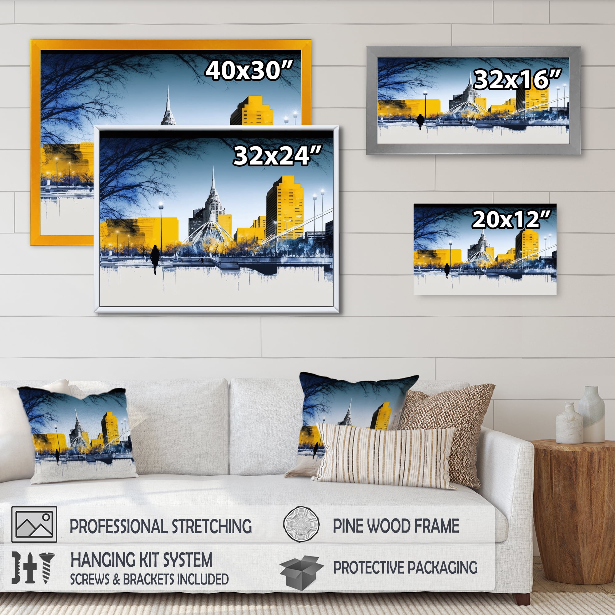 Designart Winnipeg Skyline Of City I Canvas Wall Art