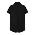 thumbnail image 5 of vigerkar Women's short Sleeve Tunic Shirts Business Casual Blouses V Neck Work Tops 2025 Black, L, 5 of 6