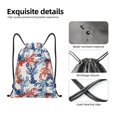 thumbnail image 4 of Xecao Red Lobster Pattern Sports Drawstring Backpack - String Swim Gym Bag with Wet Proof Pocket for Women&Men-Medium, 4 of 6