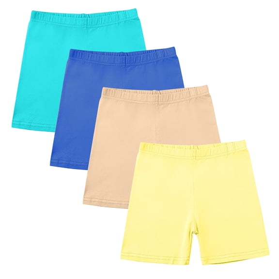 ZACPNCV 4 Pack Girls Bike Shorts Cartwheel Toddler Biker Under Dress Dance Multi-Kids Shorts Girls Clothes Multicolor 7-8 Years