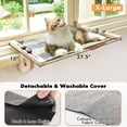thumbnail image 2 of Cat Window Perch Grey 27.5''L X 15''W Sturdy Wood & Metal Frame for Large Cats, 2 of 6