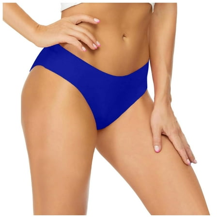 HCNTES Womens Strappy Thong Bikini Bottom String Low Waisted Swimsuit Bottom HIGT Cut Bathing Suit Bottoms XL Blue