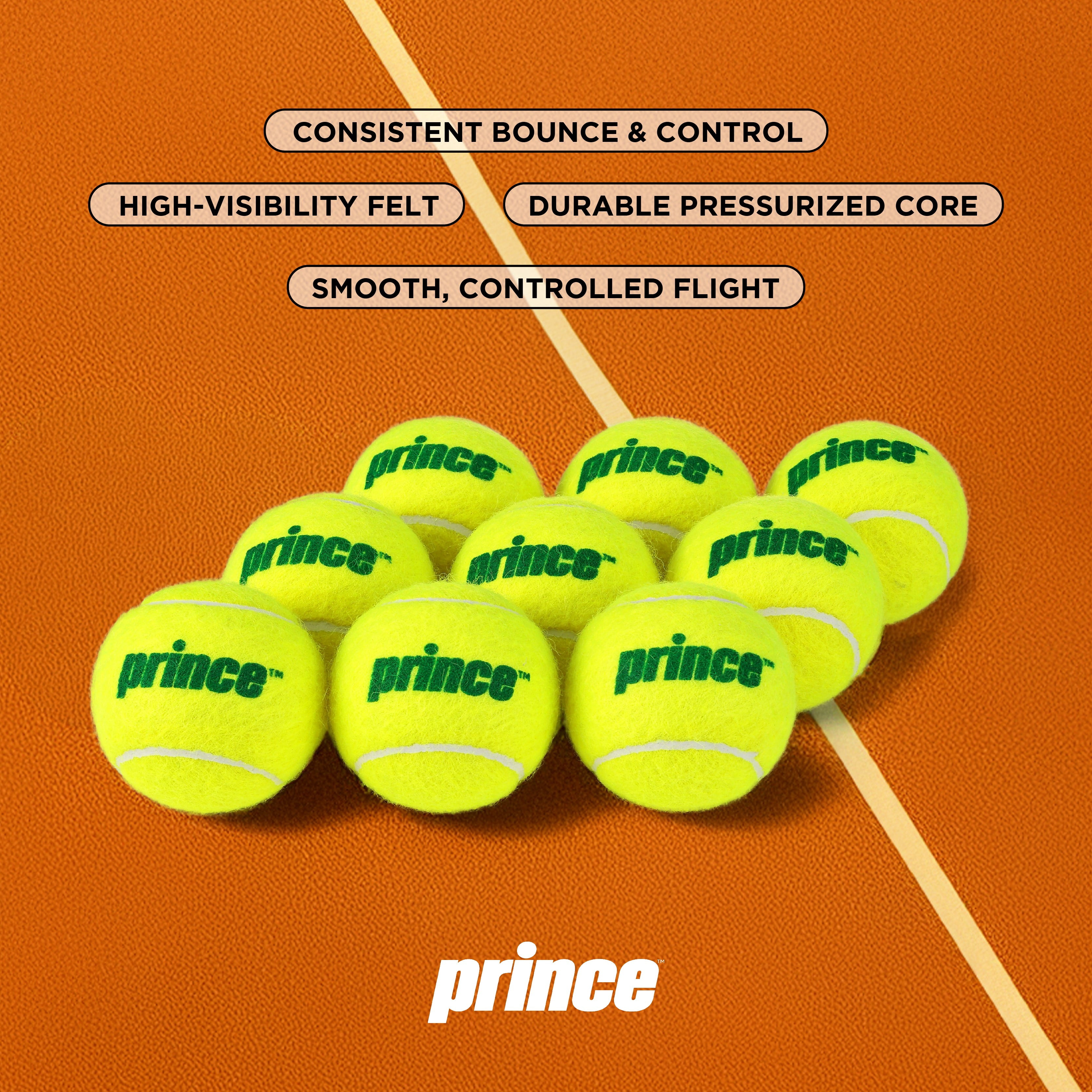 Prince Advantage Tennis Balls 3 Tin Pack (9 Balls Total), Championship Grade, Extra Duty, All Court Performance