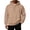 Camel, variant on Mens Hooded Sweatshirt Casual Relaxed Fit Thermal Fleece Pullover Hoodie Ribbed Cuffs Hem for Workout Outdoor Activities Khaki S