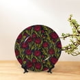 thumbnail image 6 of Yiaed Burgundy Peony Flowers Print Bone China Decorative Plate Ceramic Dinner Plates Art Crafts with Display Stand-10in, 6 of 6