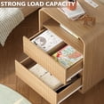 thumbnail image 3 of FANRAL Modern 2 Drawer Nightstand with Charging Station,Wooden Bedside Table with Curved Silhouette & Metal Handles,Natural Oak Night Stand, 3 of 6