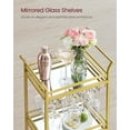 thumbnail image 6 of Bar Cart, Home Bar Serving Cart, Small Bar Cart with 3-Tier Shelf, Wine Holders, Glass Holders, Mini Bar Cart for Small Spaces, Kitchen, Dining Room, Living Room, 6 of 9