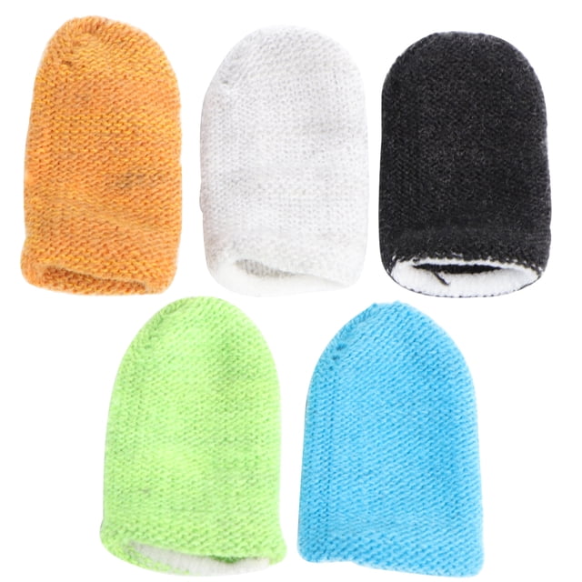 5pcs Anti-Static Finger Covers Sweatproof Simple Colorful Protective Mobile Game Finger Covers for Man Woman