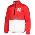 thumbnail image 2 of Men's G-III Sports by Carl Banks Scarlet Nebraska Huskers Cornerman-Half-Zip Top, 2 of 3