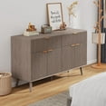 thumbnail image 4 of 47.2" W Buffet Cabinet Sideboard with Storage, Fluted Accent Cabinet Credenza Console Bar Table Pantry with Drawers Adjustable Shelves for Entryway Living Room Kitchen-Grey, 4 of 8
