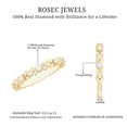 thumbnail image 4 of Rosec Jewels Floral Inspired Natural Diamond Half Eternity Ring for Women, April Birthstone Ring, 14K Yellow Gold, US 12.50, 4 of 7
