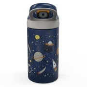 Zak Designs Genesis 18 oz. Reusable Plastic Water Bottle with Push Button Lid, Outer Space