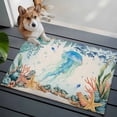 thumbnail image 3 of Bathroom Rugs 2x3 Ft, Jellyfish Coastal Non Slip Area Rugs for Kitchen Bedroom Entryway, Summer Nautical Starfish Coral Beige Washable Carpet Runner Rug Floor Mats for Bedroom Home Decor, 3 of 8