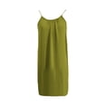 thumbnail image 5 of Husipze Cami Backless Summer Dresses for Women Spaghetti Strap Knee Length Dress Drawstring Casual Loose Fit Sundresses Light Green XXL, 5 of 6