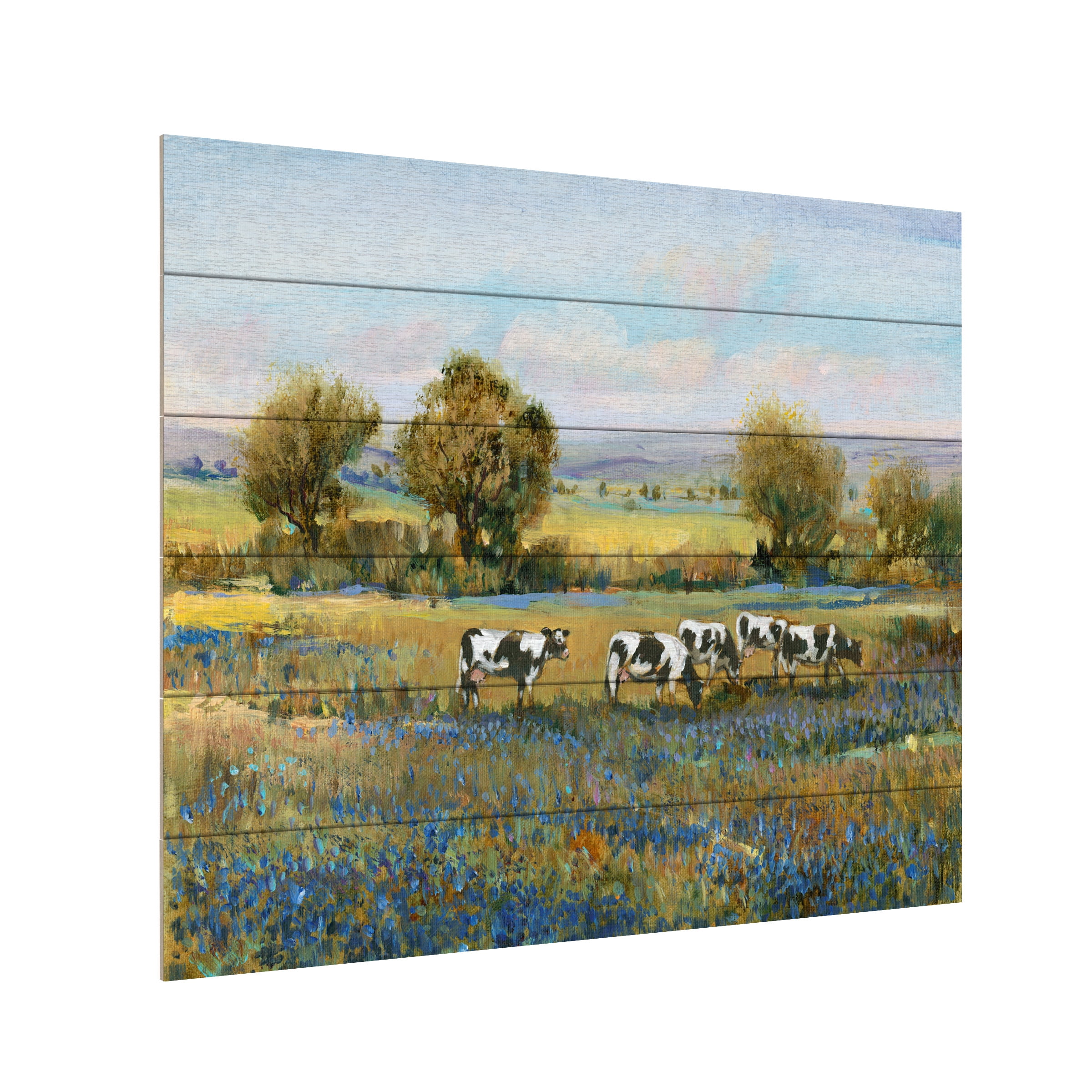 Tim O'Toole 'Field Of Cattle I' Wood Slat Art 18x22
