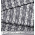 thumbnail image 2 of Soimoi Modal Satin Fabric Leaves & Floral Block Decor Fabric Printed Yard 42 Inch Wide, 2 of 3