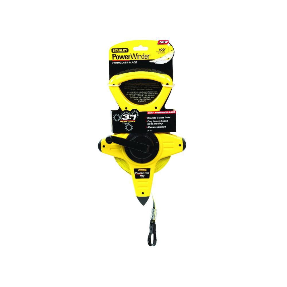 Stanley 100 Ft Powerwinder Fiberglass Open Long Tape