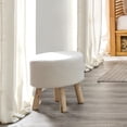 thumbnail image 2 of Greemotion Essen White Fabric Upholstered Round Footstools (Set of 2), 2 of 6