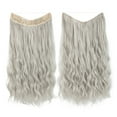 thumbnail image 1 of Nvzi Extensiones de cabello con alambre, gruesas, rizadas y onduladas, invisibles, con clip, de hilo de pescado, sintéticas para mujer, 20 pulgadas, gris., 1 of 2