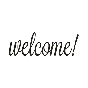 Welcome Decal Sticker For Front Door - 15x5 Inch Black Vinyl Lettering, Modern Scroll Design, Easy To Apply