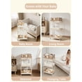 thumbnail image 4 of Baby Diaper Caddy, 3 Tier Rolling Storage Cart with Detachable Dividers, Bottle Organizer, Nursery Storage for Bedroom and Living Room Taupe, 4 of 6