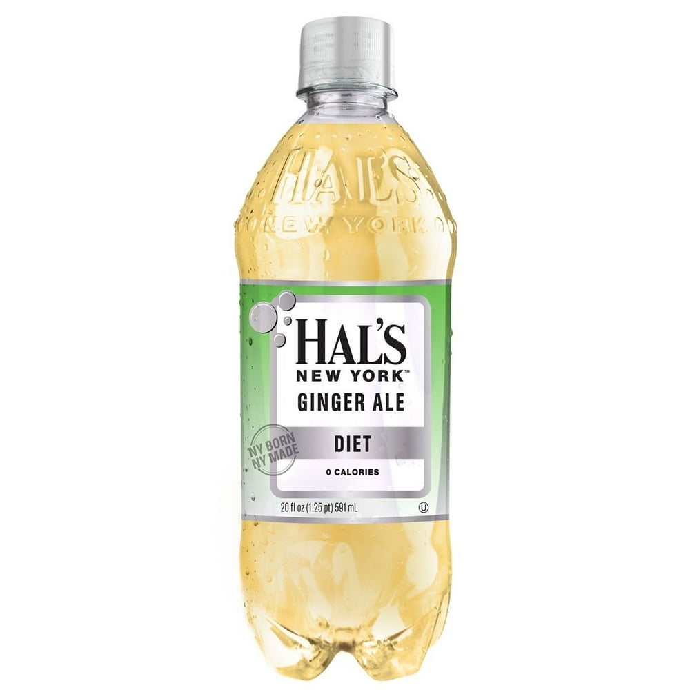 Hal's NY Diet Ginger Ale 20 Oz (24 Pack)