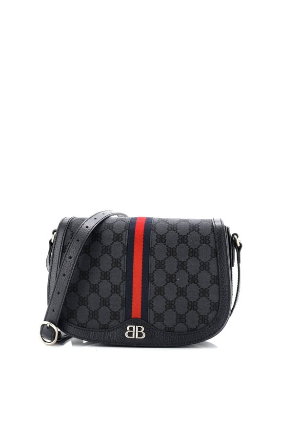 Pre-Owned x Balenciaga The Hacker Project Flap Messenger Bag BB Canvas Medium By Rebag