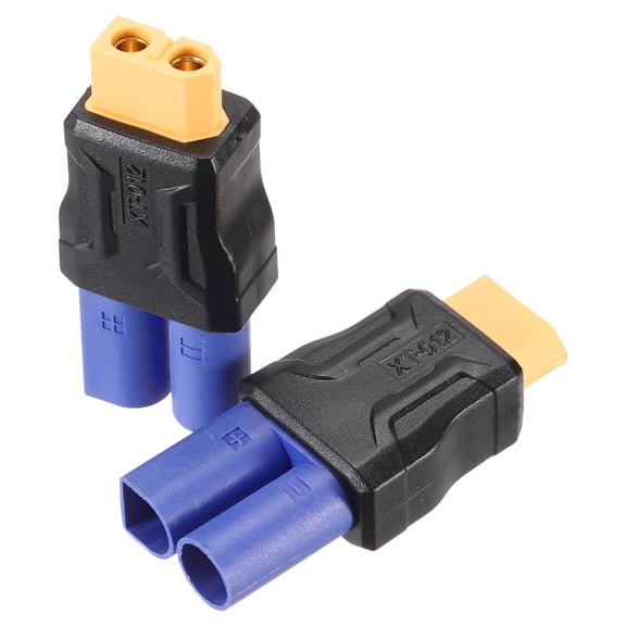 Uxcell 2 Pack XT60 Adapter, XT60 Female to EC5 Male Wireless Adapter, XT60 Connectors Wireless for RC Lipo Batteries, Car, Airplane, Models, Balance Charger