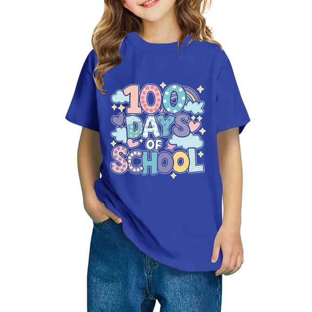 Fiudx Camiseta para Niños, Suave Mezcla de Poliéster, Cuello Redondo Moderno, Manga Corta Cómoda, Uso Diario Informal, Moda para Niños y Niñas, Lavado a Mano.
