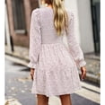 thumbnail image 4 of Vestido estampado, vestido de mujer, cuello redondo, vestido de mujer de manga larga, vestido floral, integración sin costuras, 4 of 6