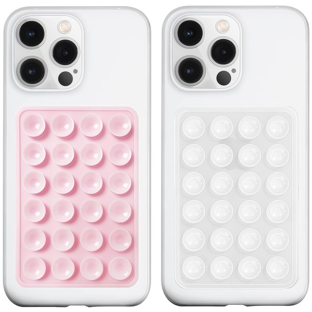 Funda de silicona con ventosa para teléfono, soporte LVShuliangPin, rosa claro