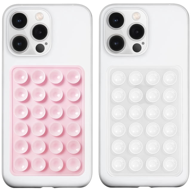 Funda de silicona con ventosa para teléfono, soporte LVShuliangPin, rosa claro