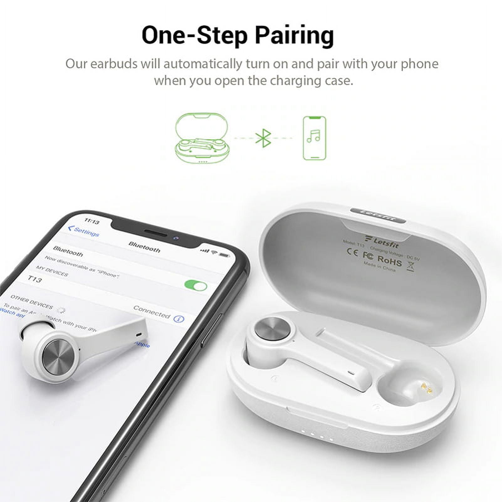 Wireless TWS Earphones for Google Pixel 7/Pro/6a/6/Pro Phones - Earbuds Headphones True Stereo Headset Hands-free Mic Charging Case  Compatible With Pixel 7/Pro/6a/6/Pro Models