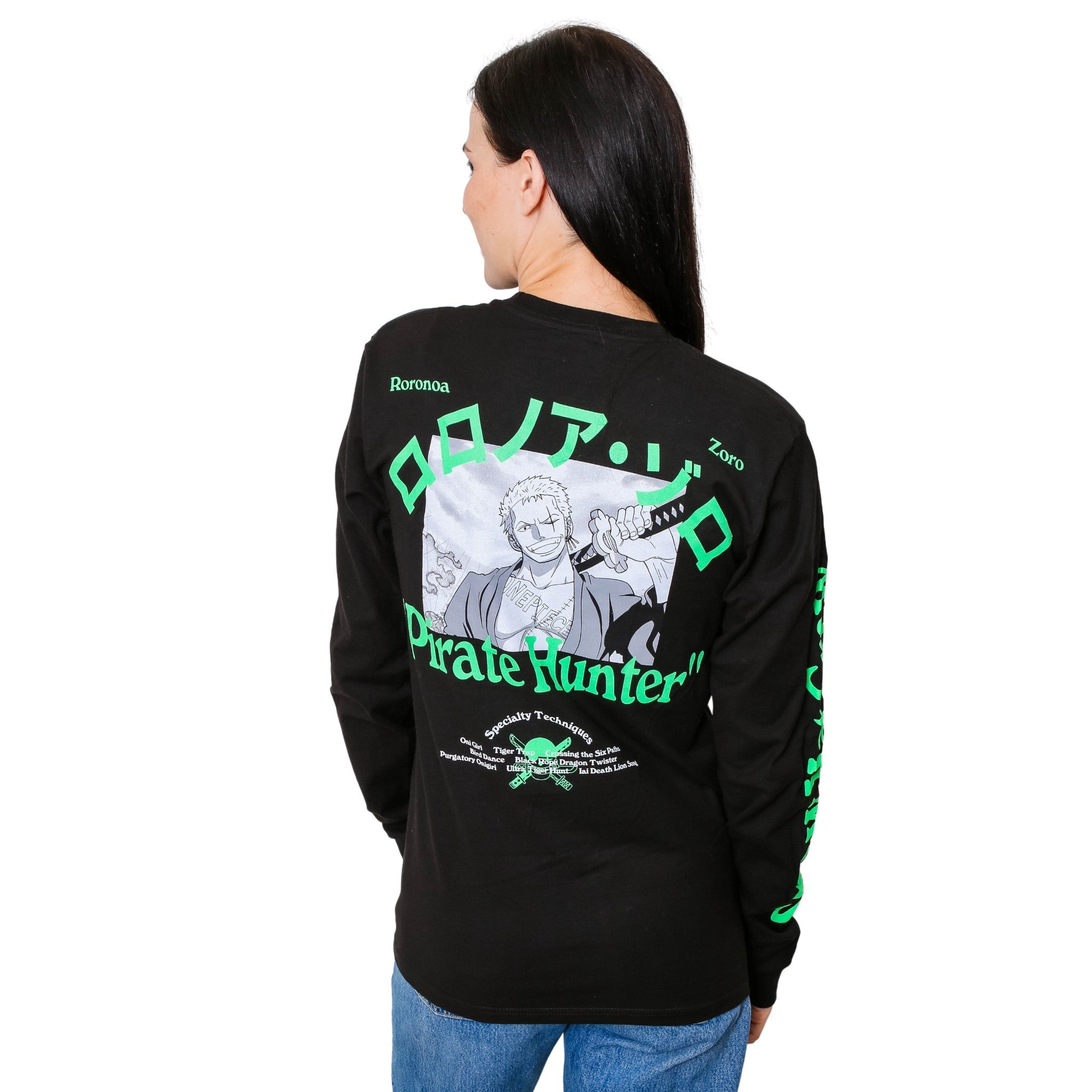 One Piece Roronoa Zoro Pirate Hunter Anime Adult Long Sleeve T-Shirt