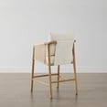 thumbnail image 5 of CHITA Counter Height Bar Stool with Braid Wood Arm Set of 2, Fabric in Cream, 5 of 16
