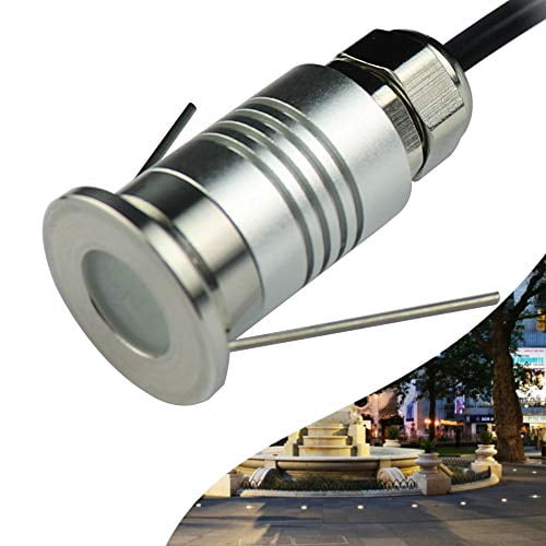CNBRIGHTER LED Mini In-Ground Well Light-Finger Size,1W 12V DC,120° Wide Beam Angle,IP67 Waterproof,Recessed Marker Indicator Underground Outdoor Land