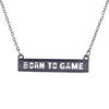 Lux Accessories Hematite Tone Cut Out Born To Game Video Games Bar Necklace