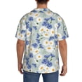 thumbnail image 3 of KLL Daisies Flowers Print Men's Shirt Short Sleeve Button Down Summer Cuba Beach Shirts- Medium, 3 of 5
