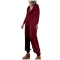 thumbnail image 2 of 2023 Clearance under $5 GaThRRgYP Womens Plus Size Pants Clearance,Women's Fashion Hooded Button Rompers Solid Casual Long Sleeve Pocket Jumpsuit, 2 of 8
