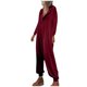 thumbnail image 2 of ICHUANYI Clearance Women's Fashion Hooded Button Rompers Casual Long Sleeve Pocket Jumpsuit(Wine, L) ICHUANYI WER2023081508174, 2 of 8