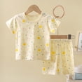 thumbnail image 2 of Cathalem Toddler Short Pajamas Sets Thin Summer Casual Tshirts Shorts PJ Outfits Baby Boys Graphic Sleepwear Clothes Yellow 4-5 Years, 2 of 3