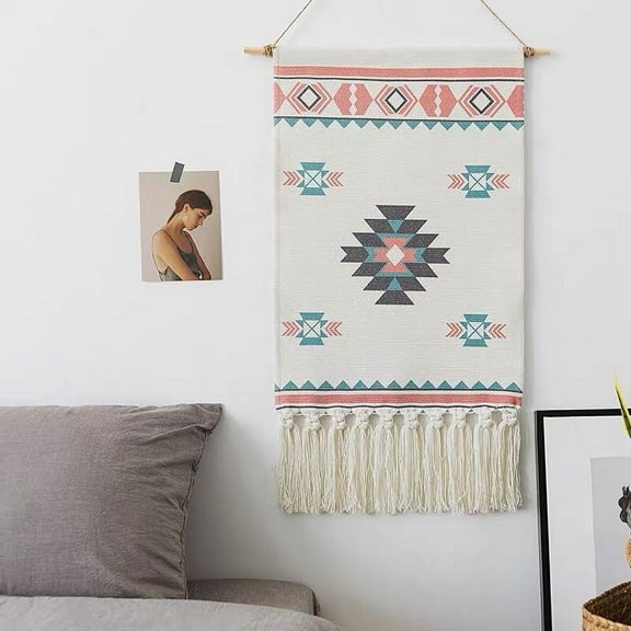 ERDOUY Fabric Wall Decor, Woven Wall Hanging Tapestry, Bohemian Home Decor Tapestries, Woven Fabric Wall Hanging 20*28inch(09)