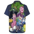 thumbnail image 6 of Adventure Time Casual Short Sleeve Shirt Lapel Collar Shirt Summer Beach Shirt XL, 6 of 8