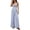 Blue, variant on Jumpsuit For Women V Neck Sleeveless Striped Wide Leg Vacation Casual Travel Day Comfort Beach Plan Ready Weekend Shopping Look Morning Walk Casual All Day Comfort