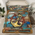 thumbnail image 2 of Manfei Vintage Ship Anchor Full Size Sheets,Navigation Adventure Bed Sheets,Old Barn Door Sheet Sets For Boys Kids,Ultra Soft Home Decor,4pcs, 2 of 7